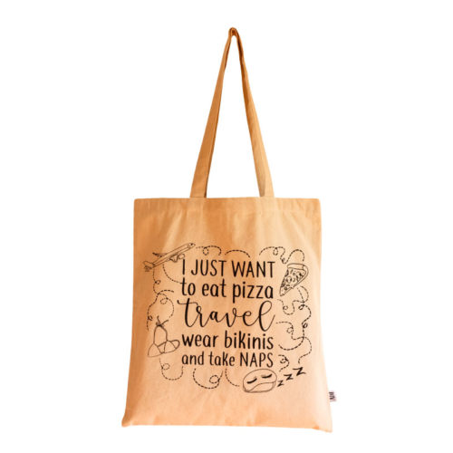 Tote bag ecológica 'I just want to travel'